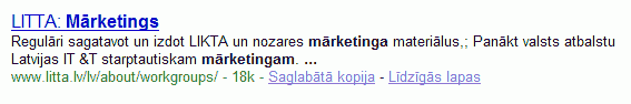 Google.lv - "marketings"